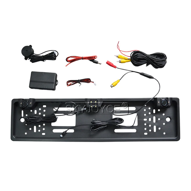 SKYJOYCE HD камера заднего вида 4LED универсальная Европейская Рамка номерного знака Автомобильная камера резервная камера заднего вида с 2 датчиками парковки