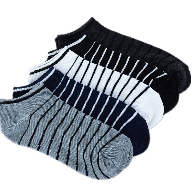 Мужчины носки хлопок мужчины summer носок случайные полосы короткие | Мужская