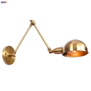IWHD Antique Rustic Gold Wall Lamp Loft Industrial Decor Hallway Bedroom LED Stair Light Arm Retro Wall Lights Fixtures Lamparas IWHD Antique Rustic Gold Wall Lamp Loft Industrial Decor Hallway Bedroom LED Stair Light Arm Retro Wall Lights Fixtures Lamparas