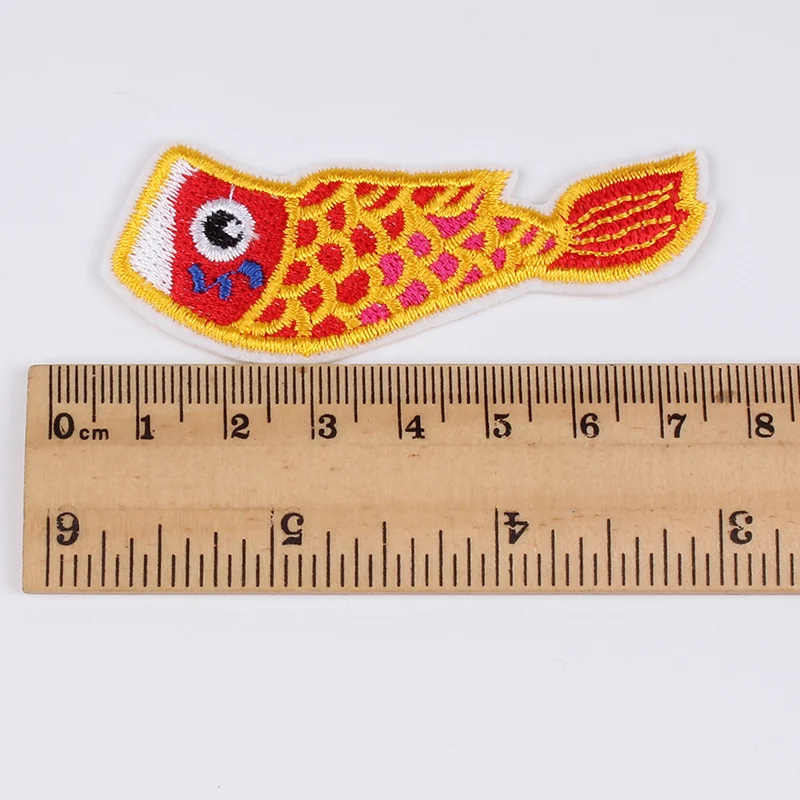 10 шт./лот/лот одежда наклейки вышивка железа на мультфильм рыба патч шитье джинсы