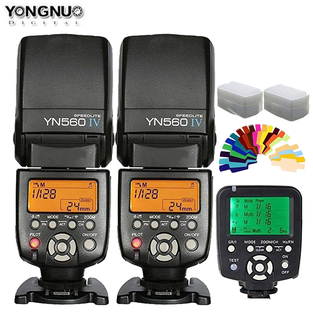 YONGNUO YN560IVx2 YN560 IV YN 560 + YN560TX 560TX Master Speedlite вспышка для Canon Nikon|Фотовспышки| |