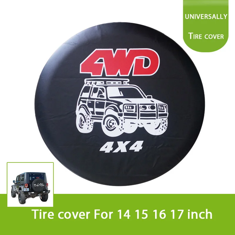 

4WD Waterproof Soft PVC Spare Tire Cover Wheel Covers for Suzuki RV Jeep Camper Trailer Toyota RAV4 Honda CRV, Off-Road Club