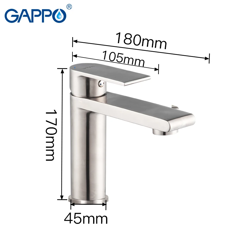 Смеситель для раковины GAPPO кран Водопад из нержавеющей стали крепление на