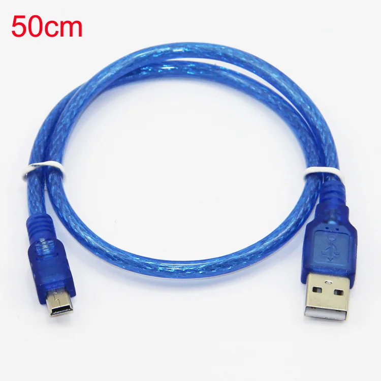 Bochara Mini 5P USB кабель USB 2,0 Тип A штекер для Mini 5P Мужской кабель для передачи данных двойное экранирование(фольга+ Плетеный) 30 см 50 см 1 м