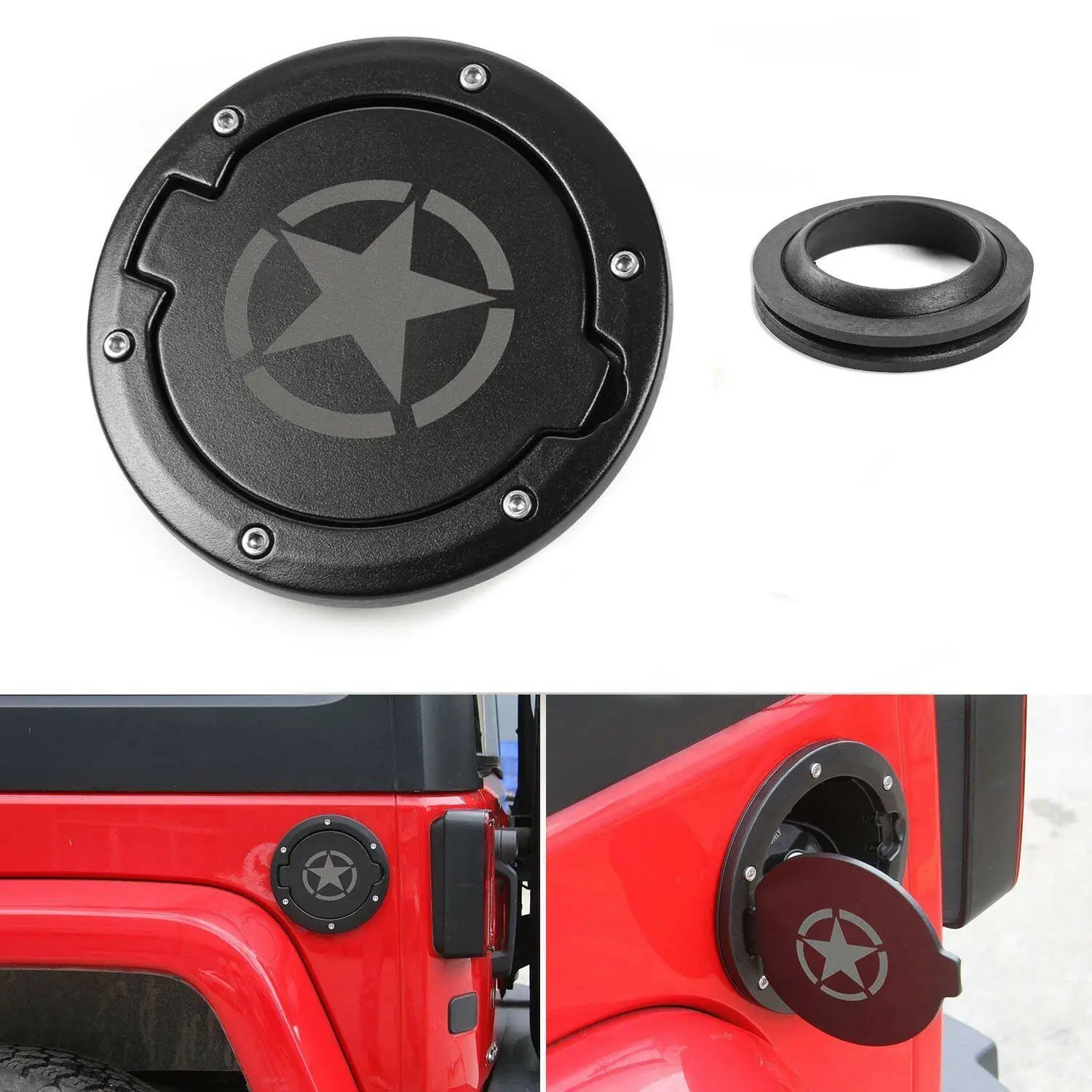 1x матовый топливный наполнитель крышка двери бензобака для 2007 + Jeep Wrangler JK 2/4