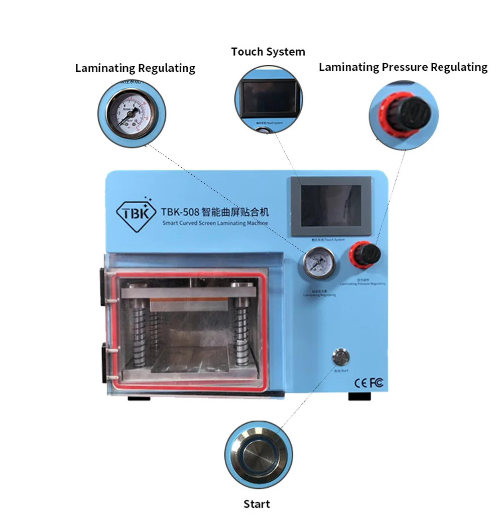 TBK умный изогнутый ЖК-экран вакуумный ламинатор для Sumsung S6 S6+ S7 S8 S8+ Edge lcd OCA Repair Bubble Remover с формочками