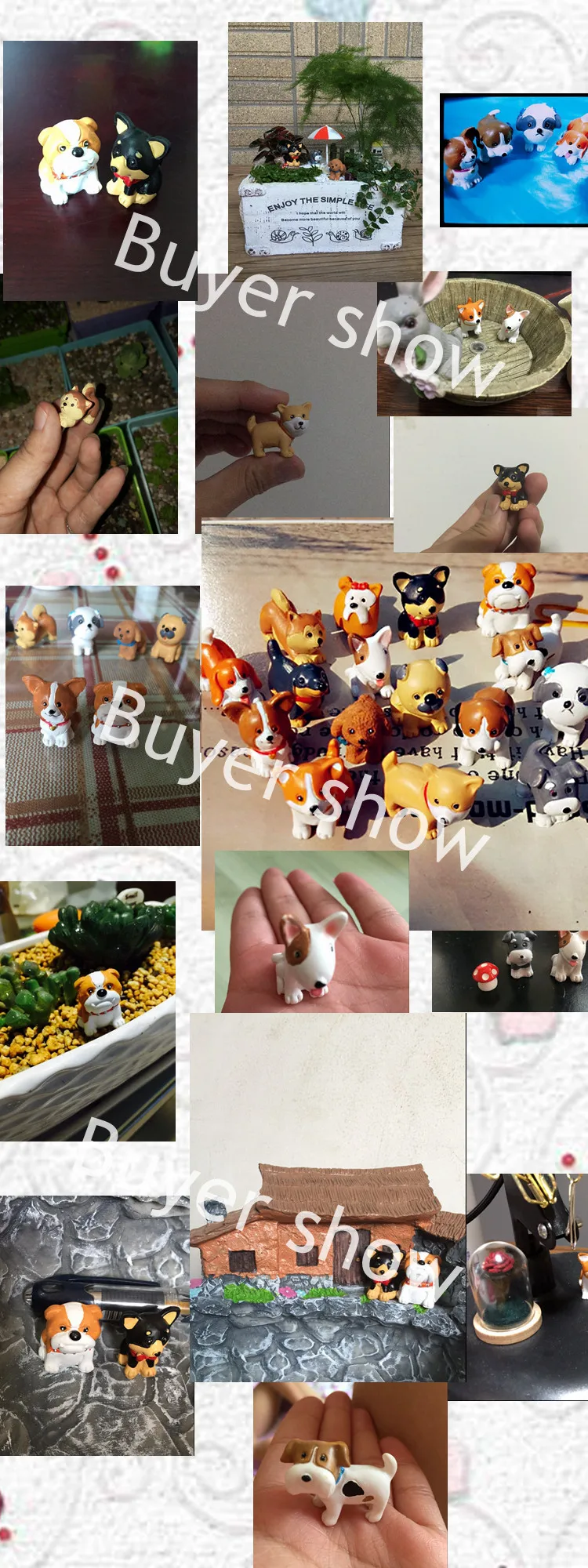 16 шт./компл. Kawaii Смолы миниатюрный щенок принт мульташной Минни фигурки собак украшения-животные украшение дома Текстиль для дома Декор садовое украшение