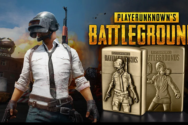 Новая зажигалка PUBG бронзовая керосиновая масляная Зажигалка для еды курица многоразового использования бензиновая сигарета металлическая Ретро Мужские гаджеты Battlegrounds