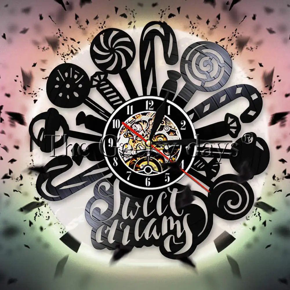 Леденцы конфеты Дизайн Виниловая запись настенные часы сладкие сны милый дом