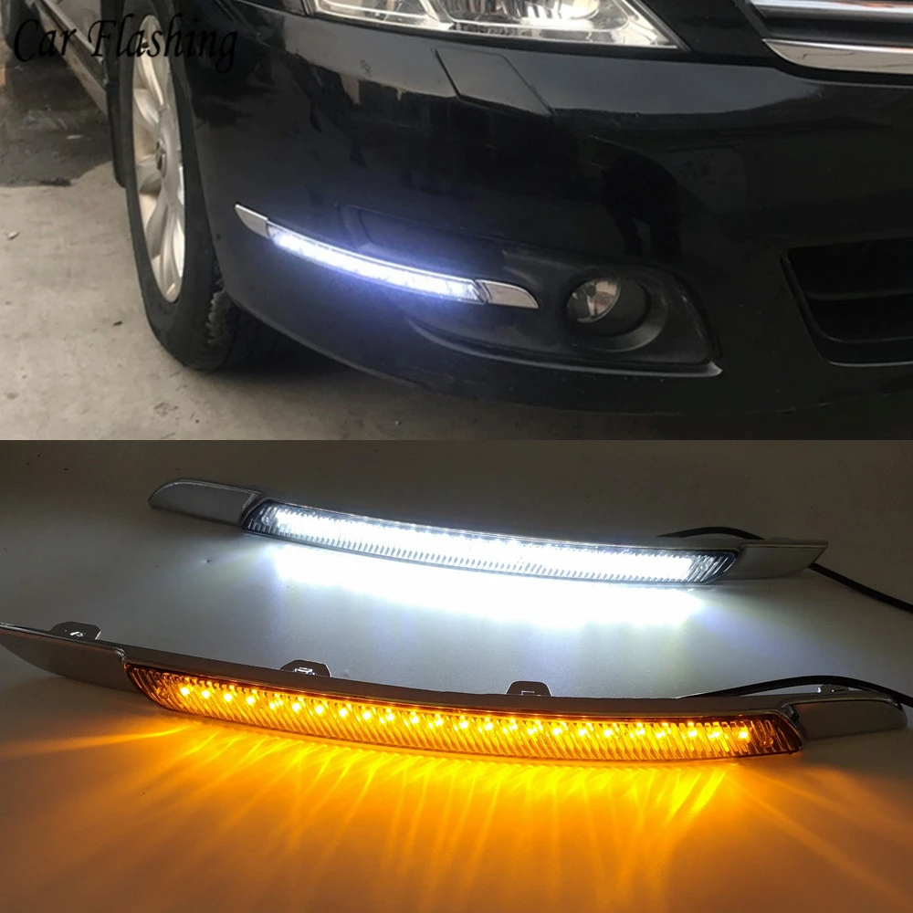 Автомобильный мигающий светодиодный светильник дневного света для Nissan Altima teana 2008 2009 2010 DRL с поворотником Дневной светильник водонепроницаемый противотуманный фонарь