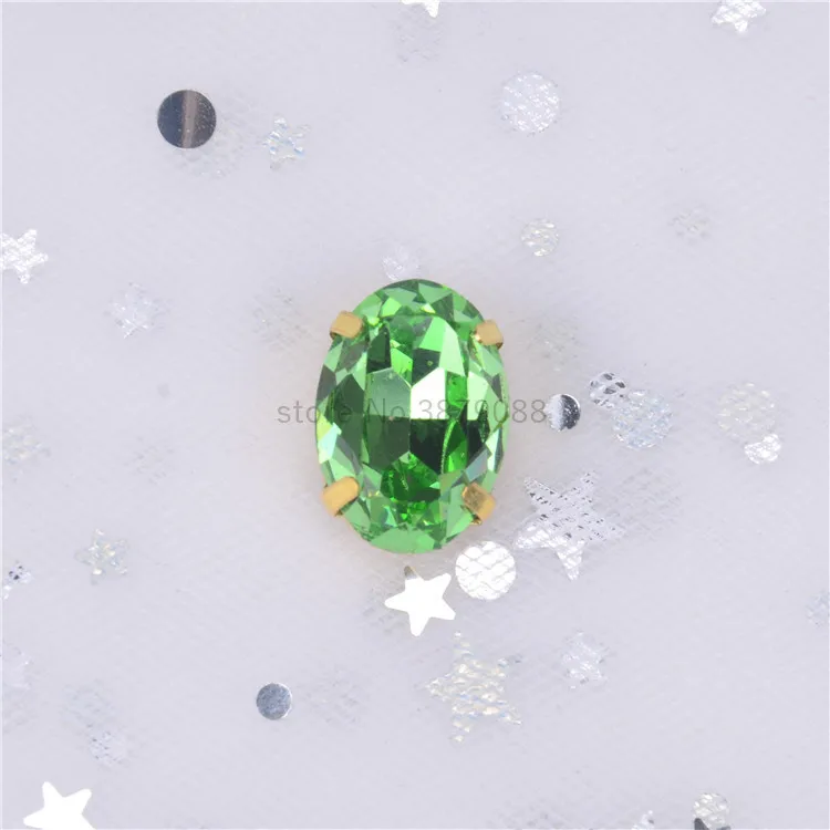 Crystal13x18mm Овальный 10 шт./упак. супер флэш-K9 стекло Золотая основа пришить коготь стразы, современное оборудование для изготовления аксессуаров для одежды
