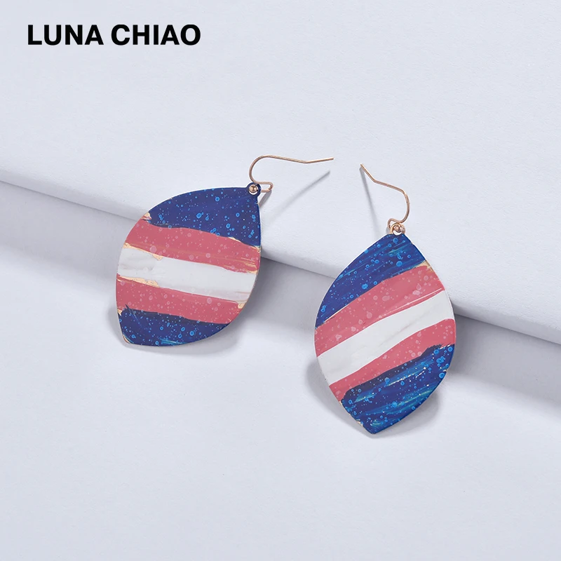 Серьги подвески LUNA CHIAO в форме маркиза модные дизайнерские металлические