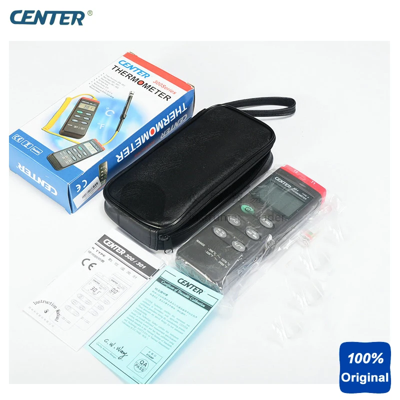 

K J Type Dual Inputs PC Interface Thermocouple Thermometer CENTER-303