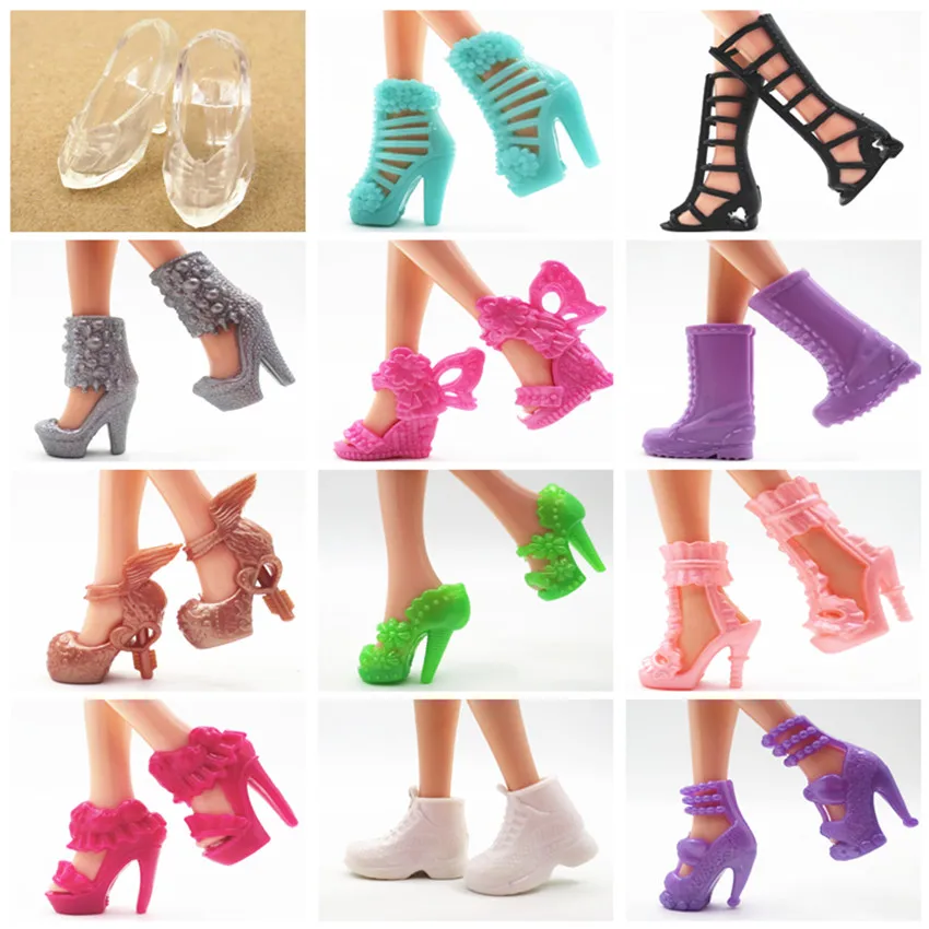 

15 Pairs Doll Shoes Fashion Cute Shoes for Barbi Doll For Barbi Dolls Accessories Toys Girl Toys