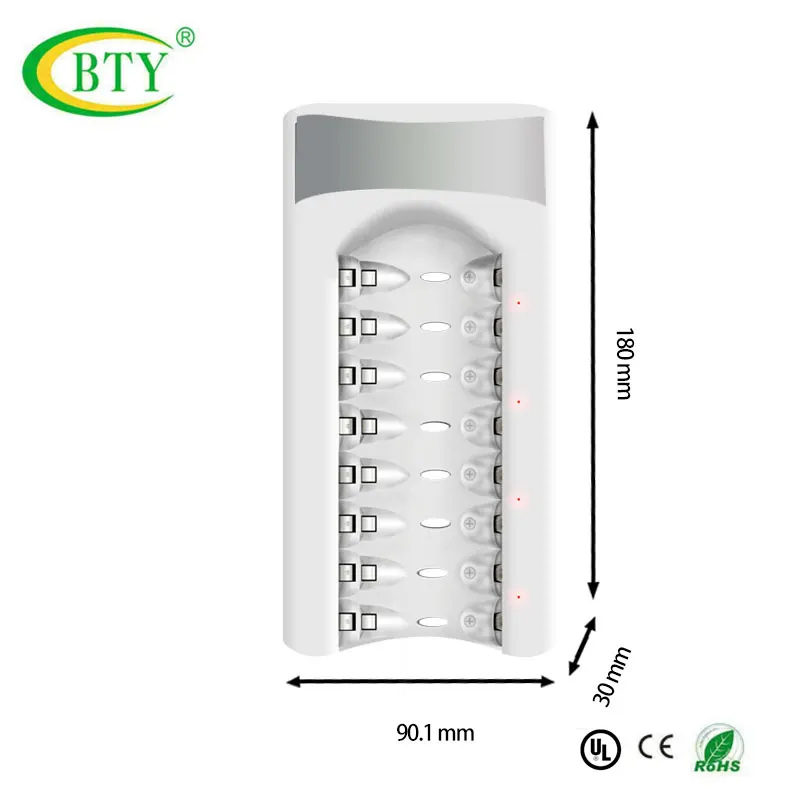 BTY зарядное устройство 8 слотов Интеллектуальный USB вход для AA/AAA NiCd NiMh
