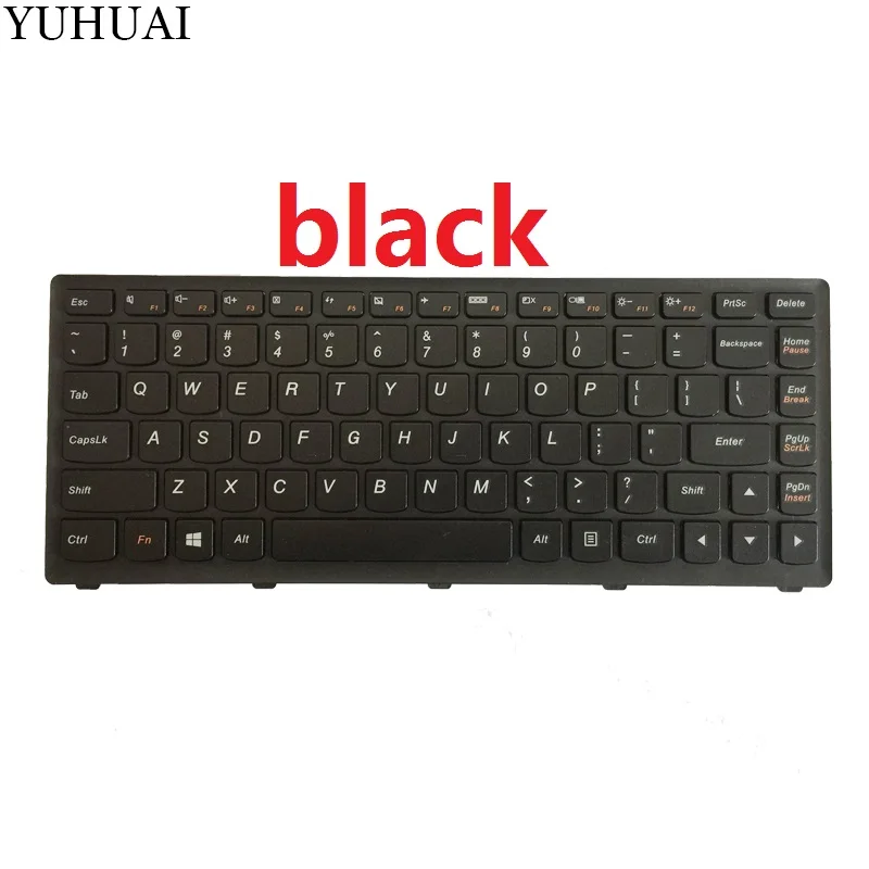 Черный Новая клавиатура для ноутбука lenovo Ideapad S300 S400 S405 S400T S400u M30-70 25208654 25208594 US черный/белый - Цвет: Черный