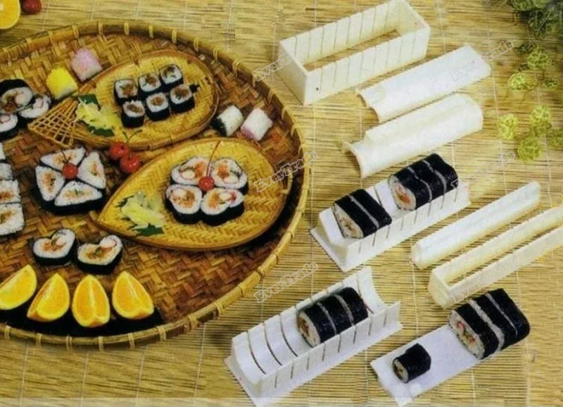 traderoom Special! 10Pcs Practical Home Kitchen Dinner Healthy Sushi Maker Kit Rice Mold Making Set Exquisite! | Дом и сад