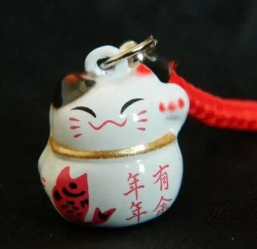 Новинка 20 шт с изображением из мультфильма Lucky Cat Bells шнурок для сотового телефона на ремешке Брелоки для ключей DIY аксессуары для изготовления ювелирных изделий Ty-157