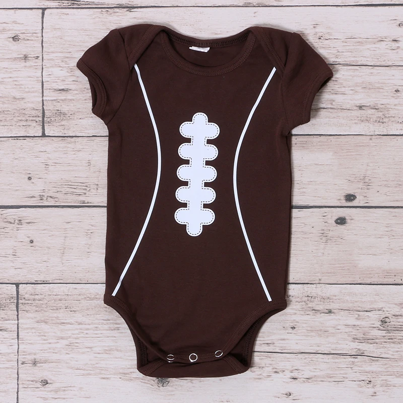 

Kaiya Angel Brown America Football Cotton Bodysuit Coffee Newborn Bodysuit Toddler Clothes Wholesale Baby Girl Bodysuit 5pcs/lot