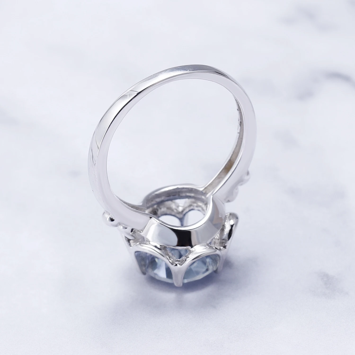 Драгоценный камень балет 2.74Ct натуральный Iolite синий мистик кварц цветок кольцо