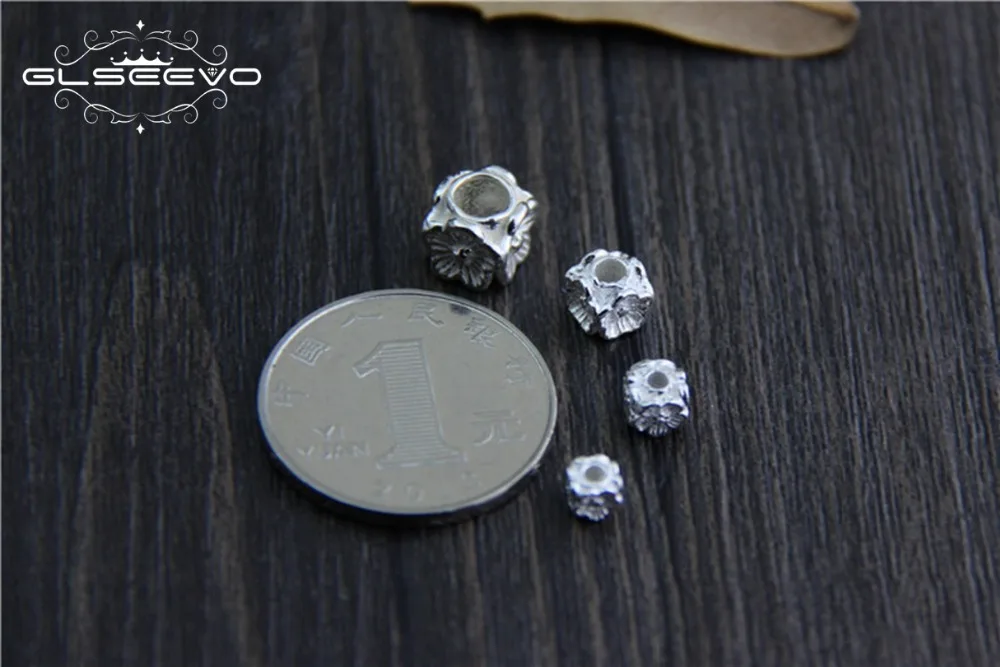 10 шт. 925 стерлингов серебряные шарики DIY браслет ожерелье сливы цветок Spacer для