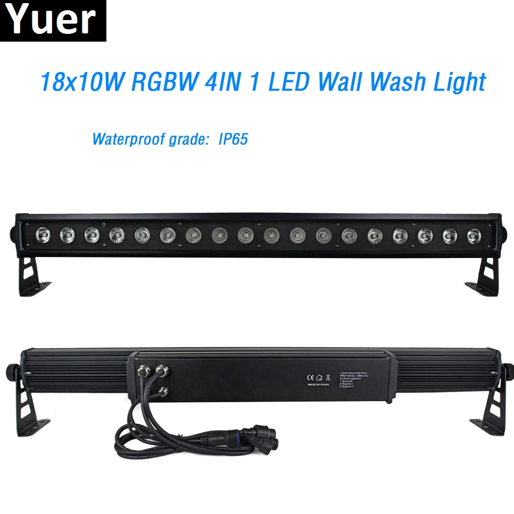 

Yuer Бесплатная доставка 18x10 Вт RGBW 4 в 1 светодиодный настенный светильник IP65 AC110-220V DMX512 для дискотеки, свадьбы, вечеринки, сценического освещен...
