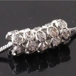 silver 20 шт волнистые инкрустированные Стразы 6 мм/8 мм подходят для женщин DIY изготовления ювелирных изделий браслет ожерелье серьги из бисера материал - Цвет: silver
