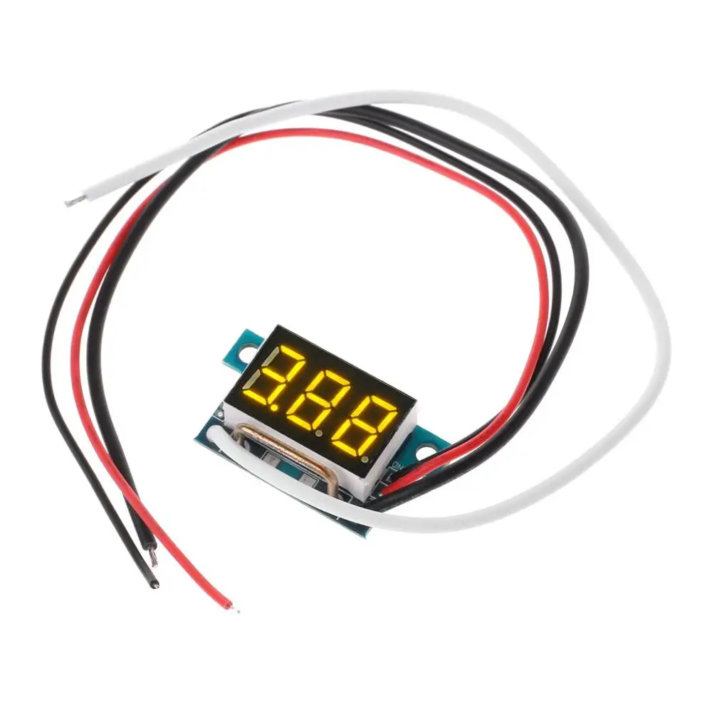 Yellow DC0-10A цифровой светодиодный амперметр измеритель тока 0.36in модуль обратная защита - Color: Yellow