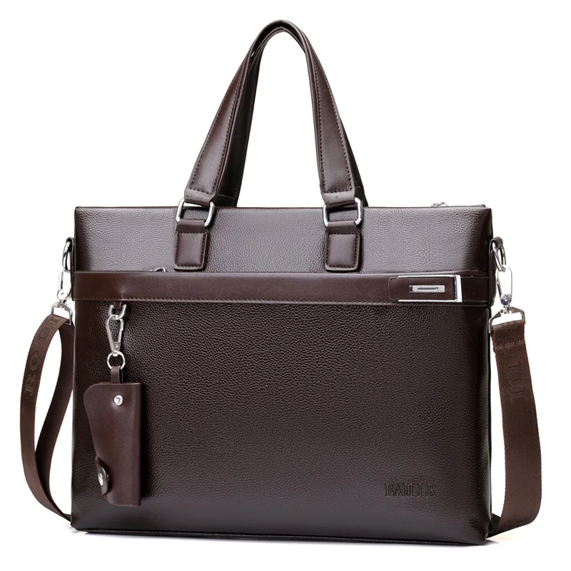 Черный деловой портфель Мужская брендовая кожаная сумка для компьютера