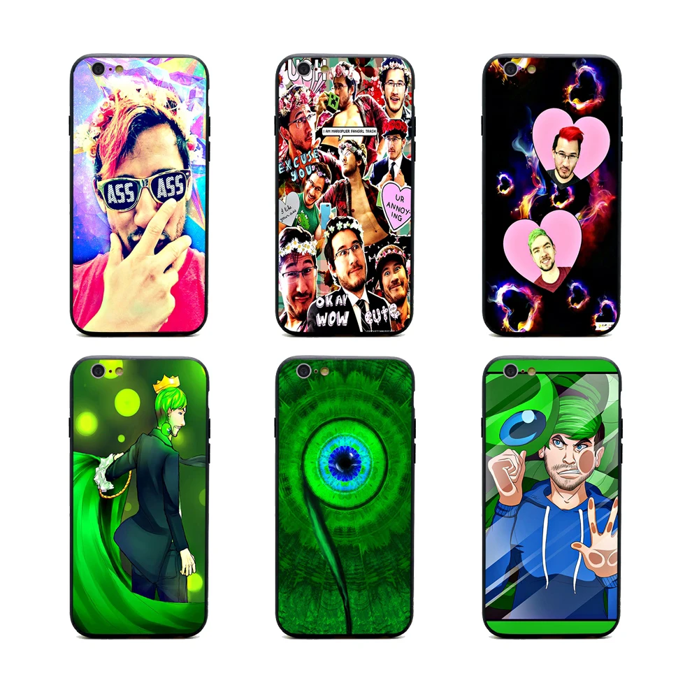 Jacksepticeye Markiplier Чехлы для телефона из термополиуретана + PC черные чехлы iPhone X 6 7 8 plus 5