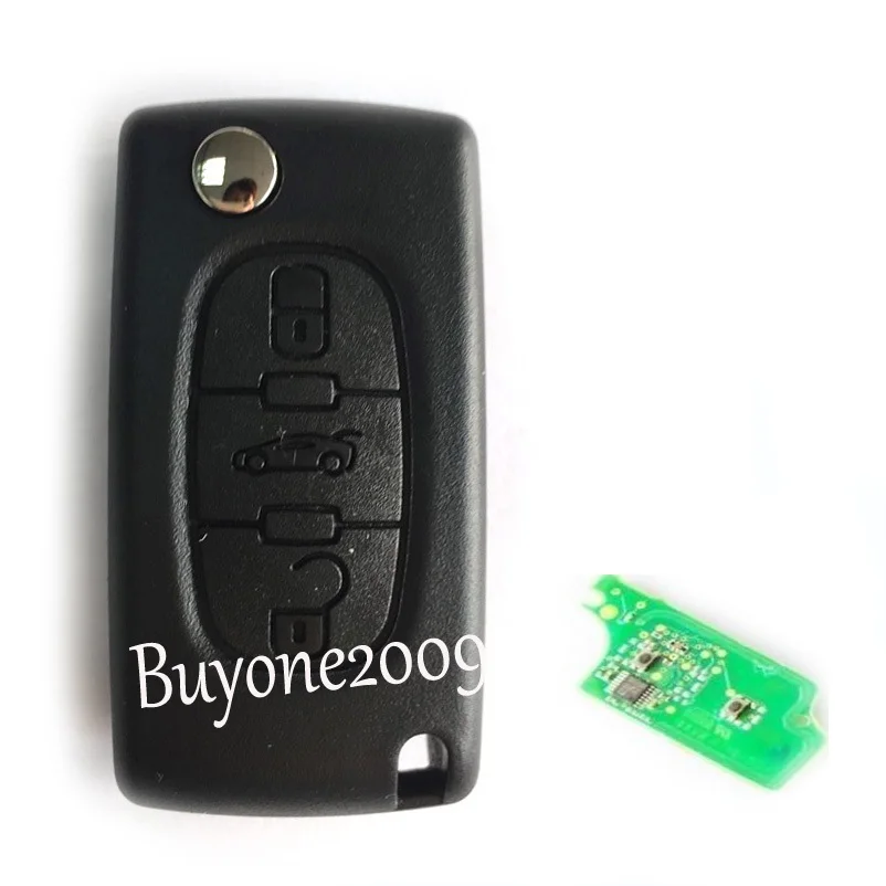 KEYECU Новый БЕСКЛЮЧЕВОЙ вход Складной Дистанционный брелок 3 кнопки для Peugeot 307 433MHz
