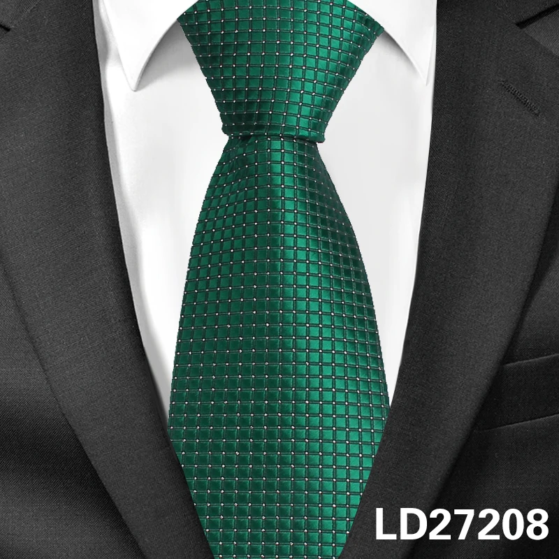 LD27208 Классические клетчатые галстуки для мужчин, повседневный галстук для костюма Gravatas, синие мужские галстуки в полоску, галстуки для бизнеса, свадьбы, ширина 8 см, мужские галстуки - Цвет: LD27208