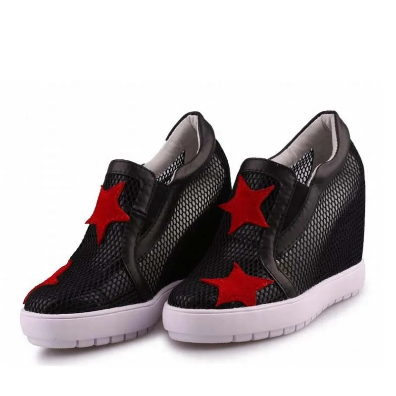 2017 женская обувь женщина на высоких каблуках платформы клин высота увеличение