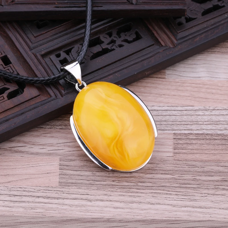 20*30 мм 100% Φ-серебристая платиновая женская подвеска без рисунка с honeyed янтарем