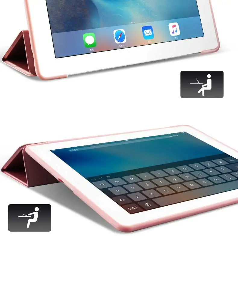 Мягкий чехол для iPad воздуха смарт-чехол для iPad 9," Wake-сон Funda для iPad Air 2, 3, 4, тонкий кожаный Капа для iPad Mini 1 2 3 4 5