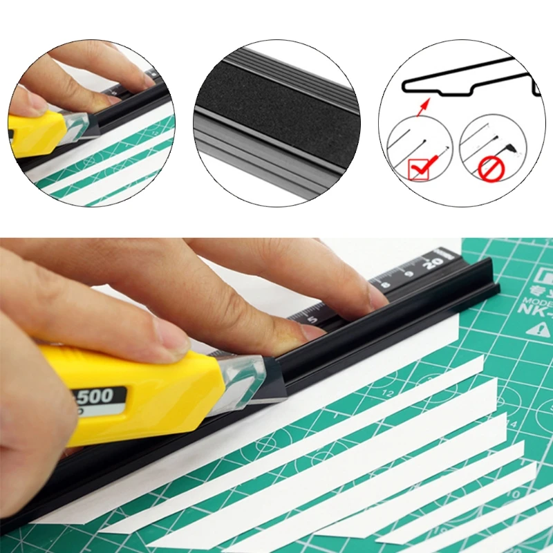 

Aluminum Alloy Straight Ruler Multifunctional Protection Anti Slip Drawing Tool