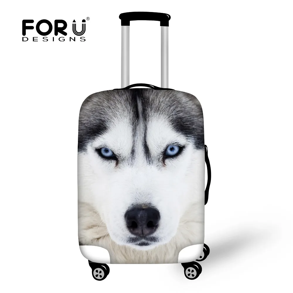 FORUDESIGNS/крутые животные Волк Принт путешествия эластичный багаж защитные чехлы 3D Собака Хаски чемодан чехол для 18-30 дюймов чехлы