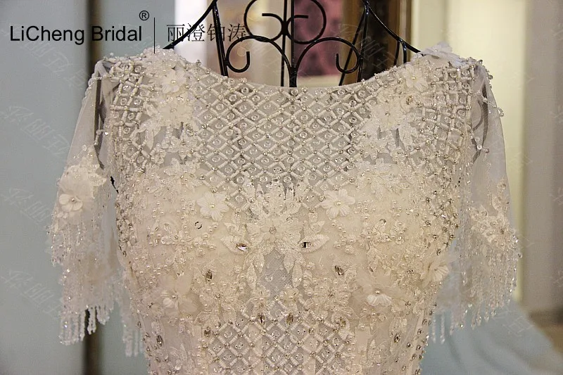 Роскошные свадебные платья украшения цветок Бисероплетение Собор Поезд