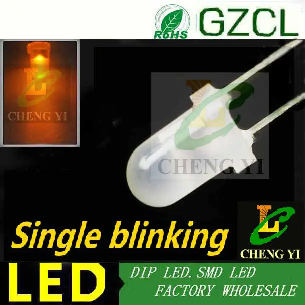 Синий светодиод высокой яркости 1 5 Гц одиночный мигающий dip 3 мм диффузионный 0 нм