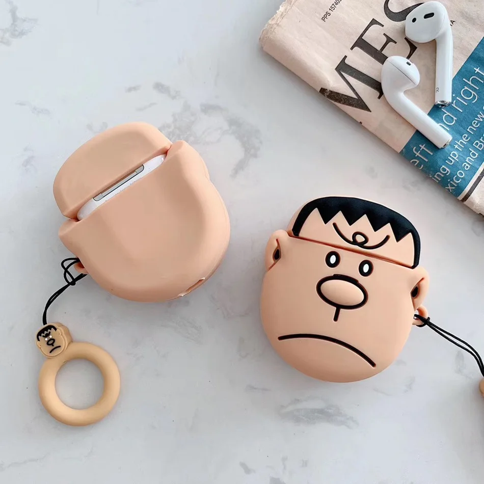 Чехол для наушников s для AirPods чехол 3D милый кот поросенок мультфильм для Apple Air Pods Защитная крышка для Earpods чехол для наушников кольцевой ремешок