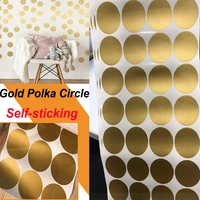 gold polka circle dots wall stickers for baby child rooms nursery tiny polka round wallpaper home decor kid gifts wall art mural