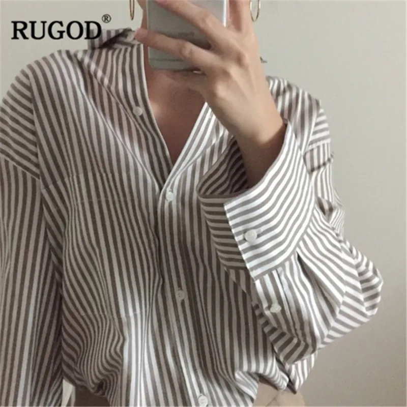 Блузка RUGOD женская в полоску с длинным рукавом | Женская одежда