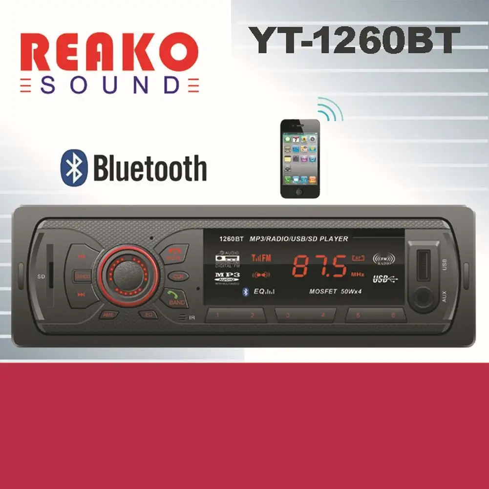 Автомобиль Радио стерео плеер телефон AUX IN MP3 FM/USB/1 Din/Дистанционное Управление 12V