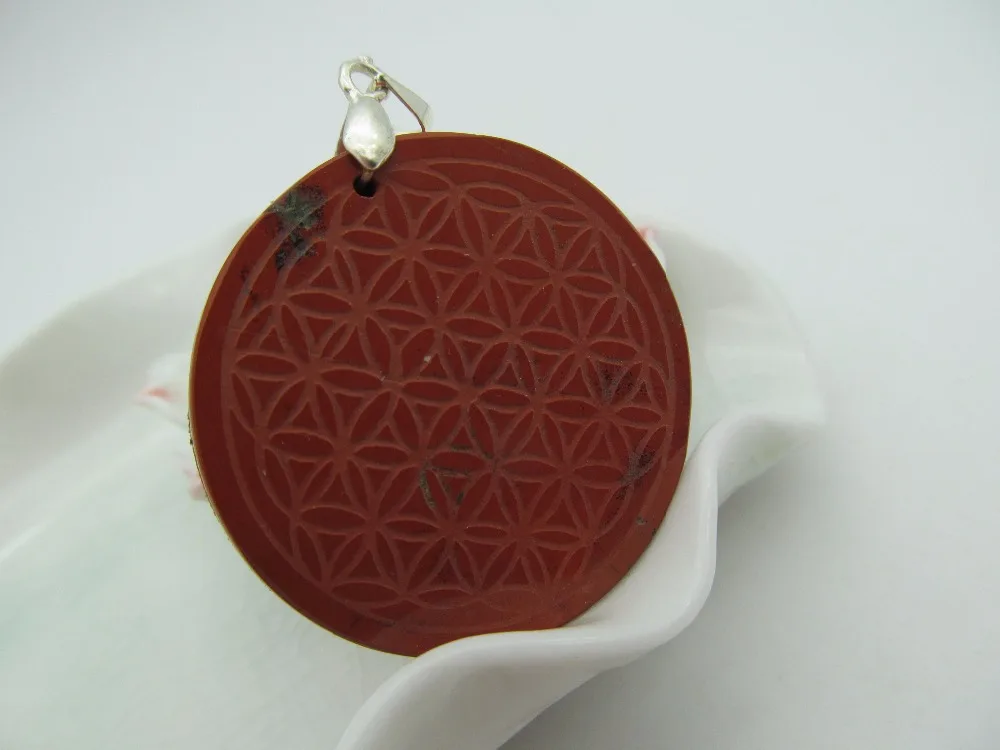 Сверхъестественное Природный гелиотроп цветок жизни кулон Цепочки и ожерелья