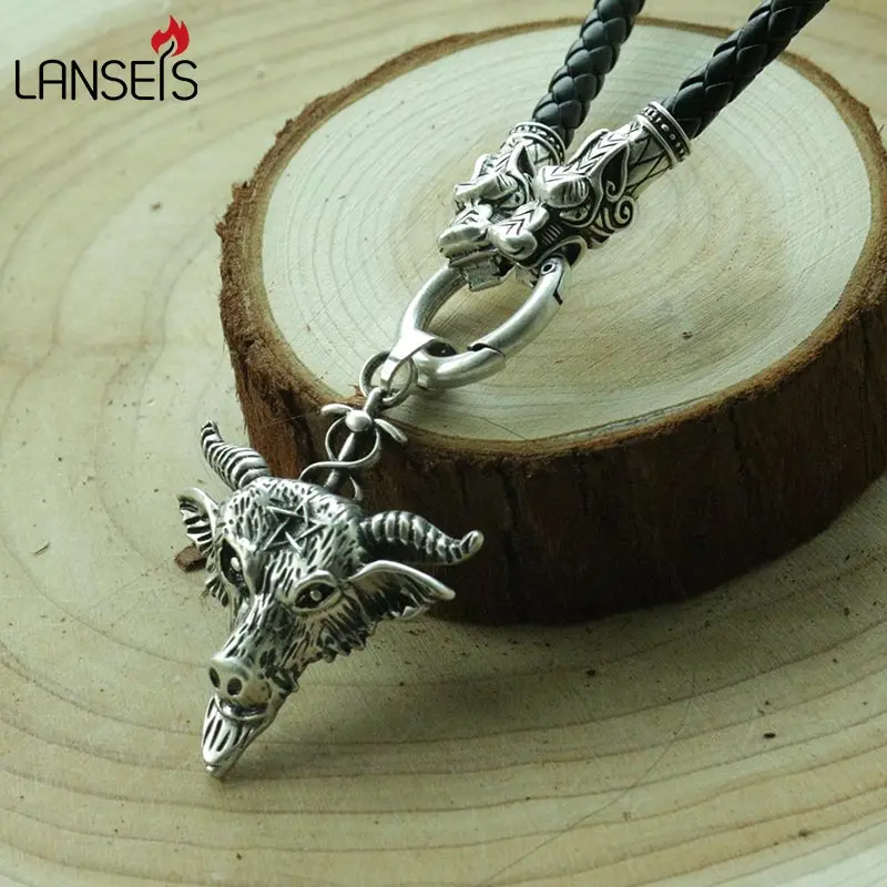 1 шт. Sabbatic Коза амулет шнур ожерелье Baphomet подвеска 38 мм|pendant wolf|pendant necklace scarfpendant charm |