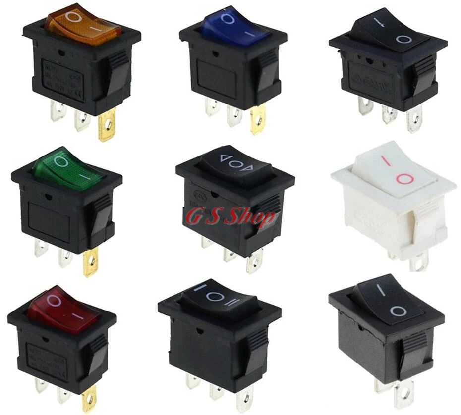 1 шт. KCD1 2PIin 3Pin Лодка Автомобильный кулисный переключатель 6A/10A 250 V/125 V AC красный желтый зеленый синий черный кнопка Лучшая цена KCD1