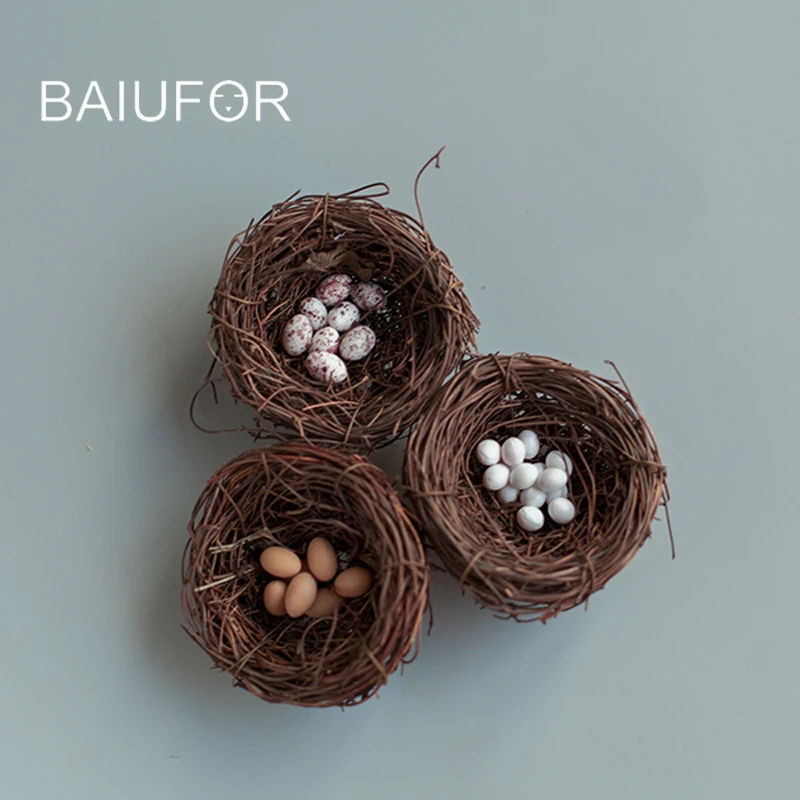 ZAKKA мини искусственное коричневое гнездо имитационное Яйцо модели детский
