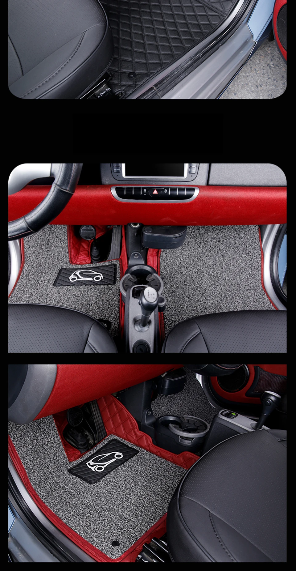 Автомобильный кожаный коврик для автомобиля Mercedes-Benz Smart fortwo forfour, четыре сезона, автомобильные водонепроницаемые коврики, автомобильные аксессуары