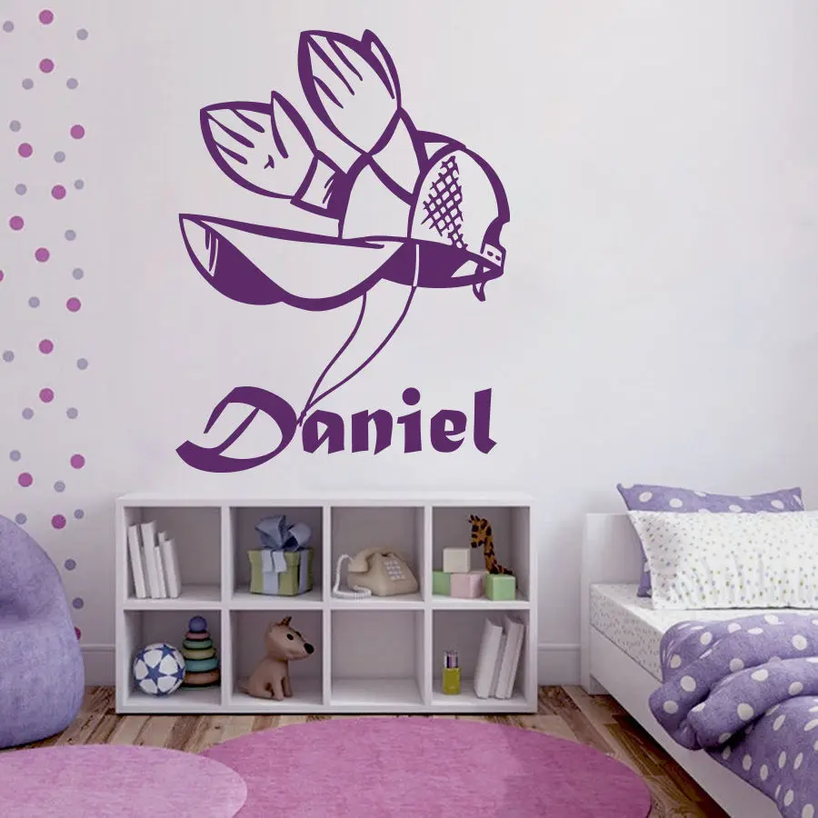 Настенные наклейки спортивная бейсболка монограмма для мальчиков персональное