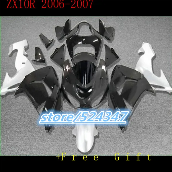 

Мотоцикл на заказ с тремя бесплатными упаковками для Ninja ZX10R 06 07 06-07 kawasaki Ninja ZX10R Белый Серебряный бакардовый обтекатель